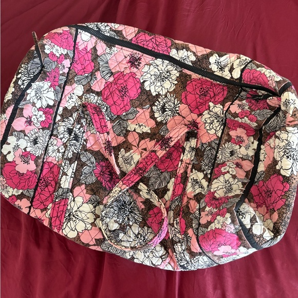 Vera Bradley Handbags - Vera Bradley Pink and Brown Floral Duffel Bag